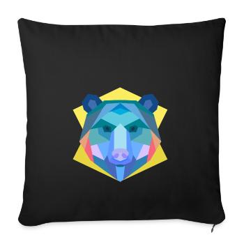 ours abstrait chemise ours, échange d'idées - Housse de coussin décorative 45 x 45 cm - noir - Devant