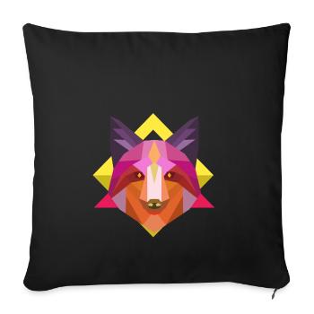 fox shirt abstrakt Fuchs shirt zoo geschenkidee - Sofakissenbezug 45 x 45 cm - Schwarz - Vorne