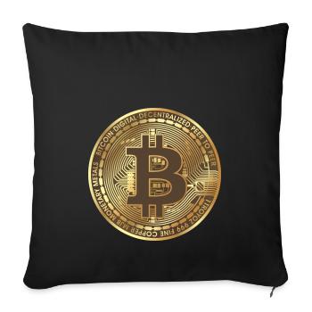 Bitcoin - Sofa pillowcase 17,3'' x 17,3'' (45 x 45 cm) - black - Front