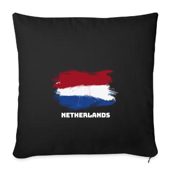 Netherlands Holland flag flag - Sofa pillowcase 17,3'' x 17,3'' (45 x 45 cm) - black - Front