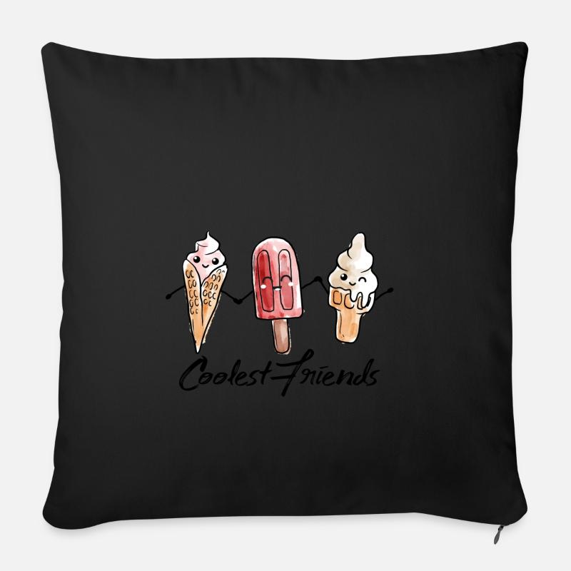 Amis Cool - Meilleurs amis pour toujours - Cadeaux - Housse de coussin décorative 45 x 45 cm - noir
