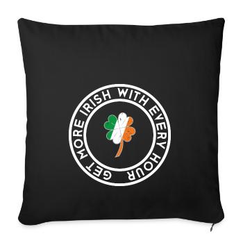 De plus en plus irlandais, avec toutes les heures plus - Housse de coussin décorative 45 x 45 cm - noir - Devant