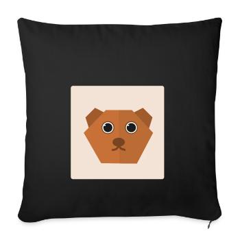 idée cadeau ours Doodle - Housse de coussin décorative 45 x 45 cm - noir - Devant