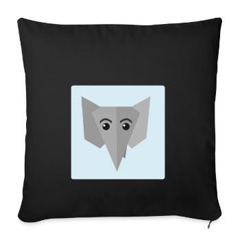 Elephant Doodle - Housse de coussin décorative 45 x 45 cm - noir - Devant