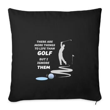 Golf Sport Shirt - mit lustigem Spruch Golfer - Sofakissenbezug 45 x 45 cm - Schwarz - Vorne