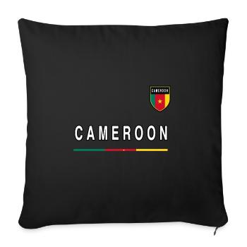 Cameroun Cameroun Drapeau Drapeau Armoiries Idée cadeau - Housse de coussin décorative 45 x 45 cm - noir - Devant