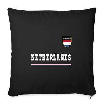 Pays-Bas Pays-Bas Hollande Drapeau néerlandais Drapeau - Housse de coussin décorative 45 x 45 cm - noir - Devant