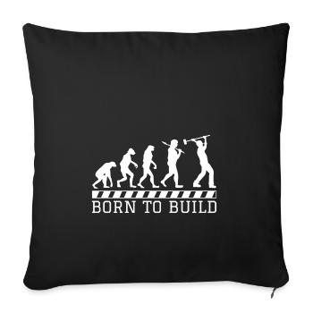 Evolution construction worker gift construction job work - Sofa pillowcase 17,3'' x 17,3'' (45 x 45 cm) - black - Front