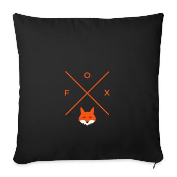 Fox fox animal wild gift idea - Sofa pillowcase 17,3'' x 17,3'' (45 x 45 cm) - black - Front