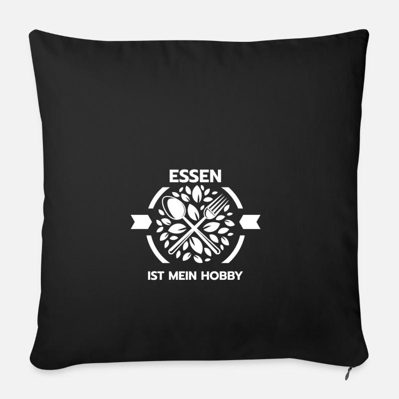 Essen ist mein Hobby - Sofakissenbezug 45 x 45 cm - Schwarz