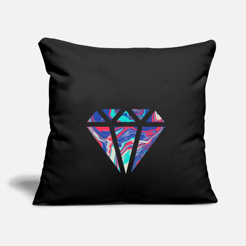 Conception de diamant coloré simple / symbole Housse de coussin décorative 45 x 45 cm