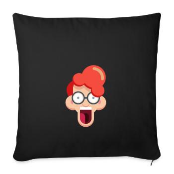 Crazy redhead with glasses - Sofa pillowcase 17,3'' x 17,3'' (45 x 45 cm) - black - Front