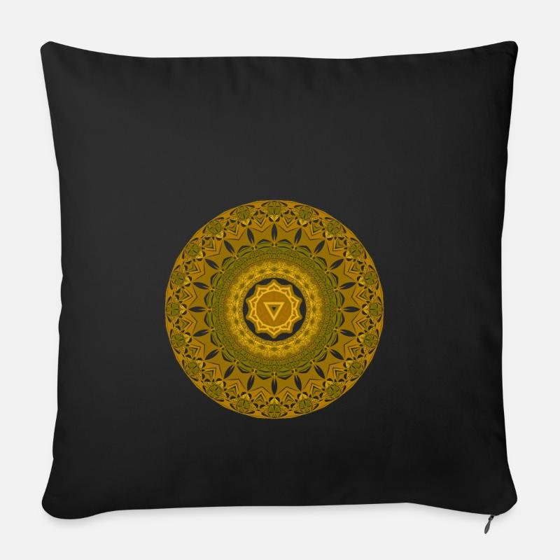 MANIPURA SOLARPLEXUS CHAKRA - Sofakissenbezug 45 x 45 cm - Schwarz