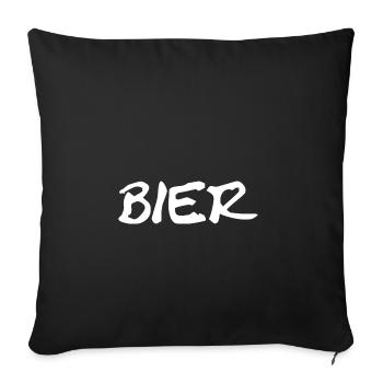 BIER - simpel aber effektiv - Sofakissenbezug 45 x 45 cm - Schwarz - Vorne