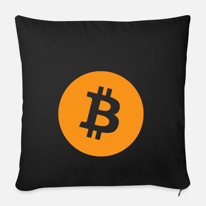 Bitcoin - Housse de coussin décorative 45 x 45 cm - noir