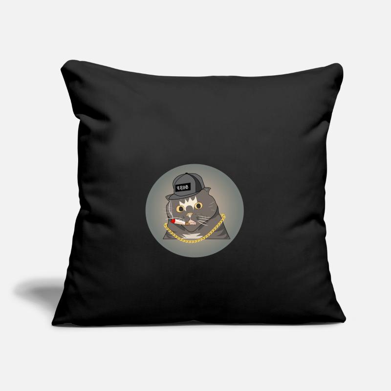 Punk Katze Rauchen Cool Zigarette Geschenk Sofakissenbezug 45 x 45 cm