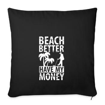 treasure hunt - Sofa pillowcase 17,3'' x 17,3'' (45 x 45 cm) - black - Front
