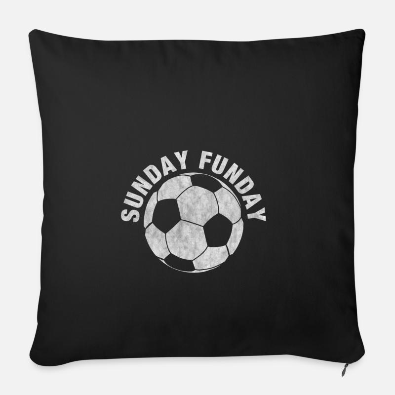Sunday Funday - Fußball - Geschenkidee - Sofakissenbezug 45 x 45 cm - Schwarz