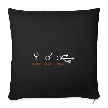 Woman man gambler male female gamer gift idea - Sofa pillowcase 17,3'' x 17,3'' (45 x 45 cm) - black - Front