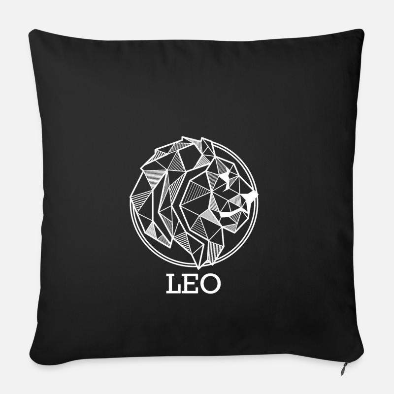Sternzeichen Löwe Geschenk geometrisch leo Astro - Sofakissenbezug 45 x 45 cm - Schwarz