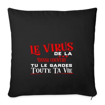 Danse country Virus cadeau sport - Housse de coussin décorative 45 x 45 cm - noir - Devant