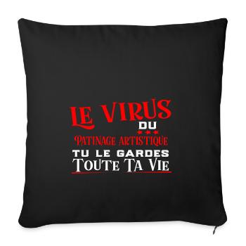 Patinage artistique virus cadeau sport - Housse de coussin décorative 45 x 45 cm - noir - Devant