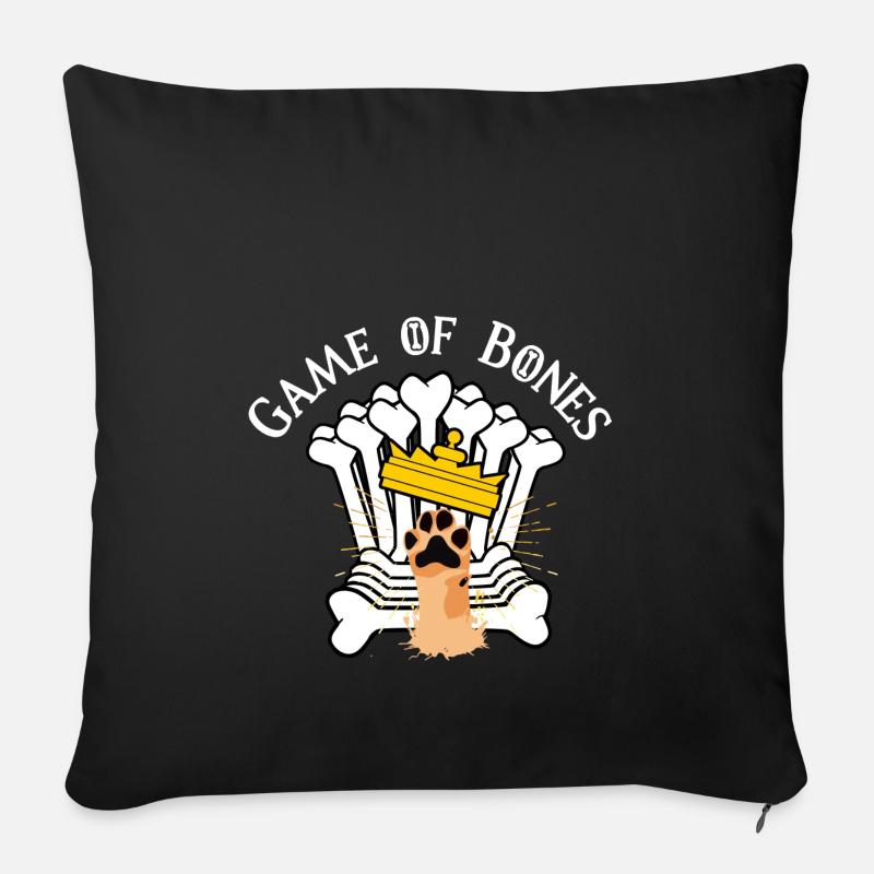 Jeu de Bones - Housse de coussin décorative 45 x 45 cm - noir
