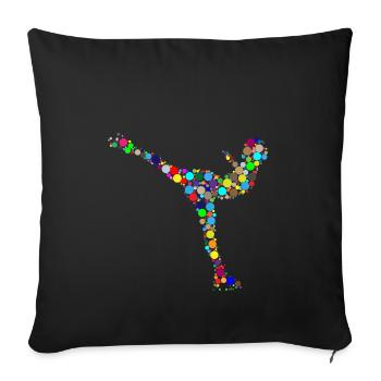 ice skating - Sofa pillowcase 17,3'' x 17,3'' (45 x 45 cm) - black - Front