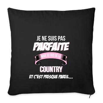 country cadeau humour - Housse de coussin décorative 45 x 45 cm - noir - Devant