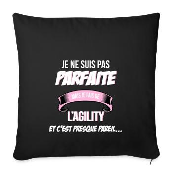 l agility cadeau humour - Housse de coussin décorative 45 x 45 cm - noir - Devant