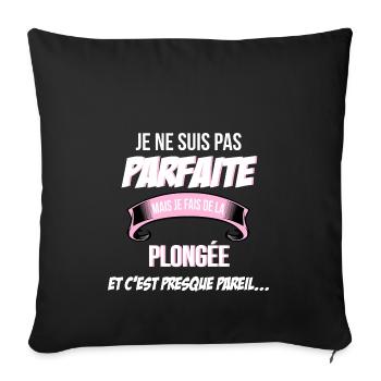 Plonge e cadeau humour - Housse de coussin décorative 45 x 45 cm - noir - Devant