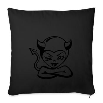 Devil lady - Sofa pillowcase 17,3'' x 17,3'' (45 x 45 cm) - black - Front