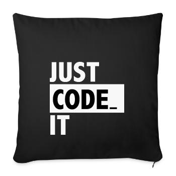 just code it - Housse de coussin décorative 45 x 45 cm - noir - Devant