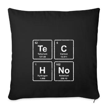 Techno - Party Shirt - lustiges Geschenk - Sofakissenbezug 45 x 45 cm - Schwarz - Vorne