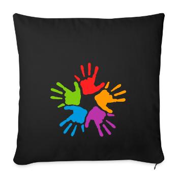 Handabdrücke - Sofakissenbezug 45 x 45 cm - Schwarz - Vorne