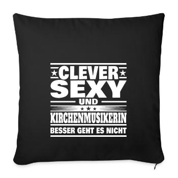 Clever Kirchenmusikerin - Sofakissenbezug 45 x 45 cm - Schwarz - Vorne