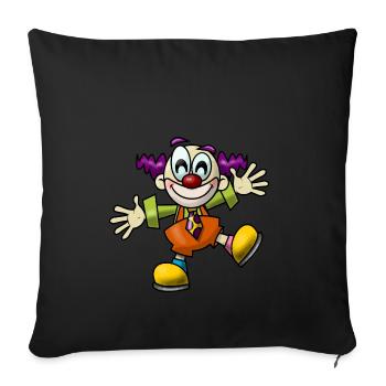 clown harlekin hofnarr kasper komiker narr witzbol - Sofakissenbezug 45 x 45 cm - Schwarz - Vorne