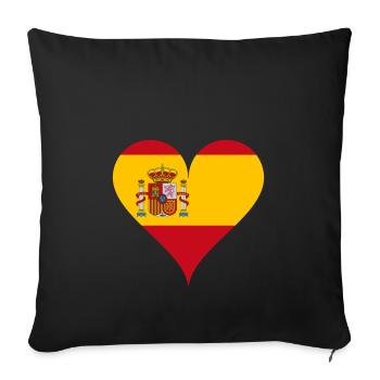 Herz Spanische Flagge Spanien Fan - Sofakissenbezug 45 x 45 cm - Schwarz - Vorne