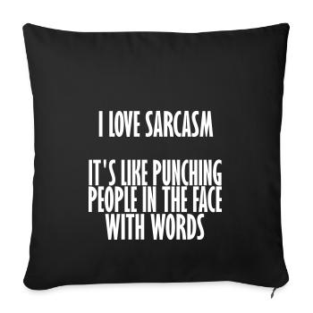 sarcasme - Housse de coussin décorative 45 x 45 cm - noir - Devant