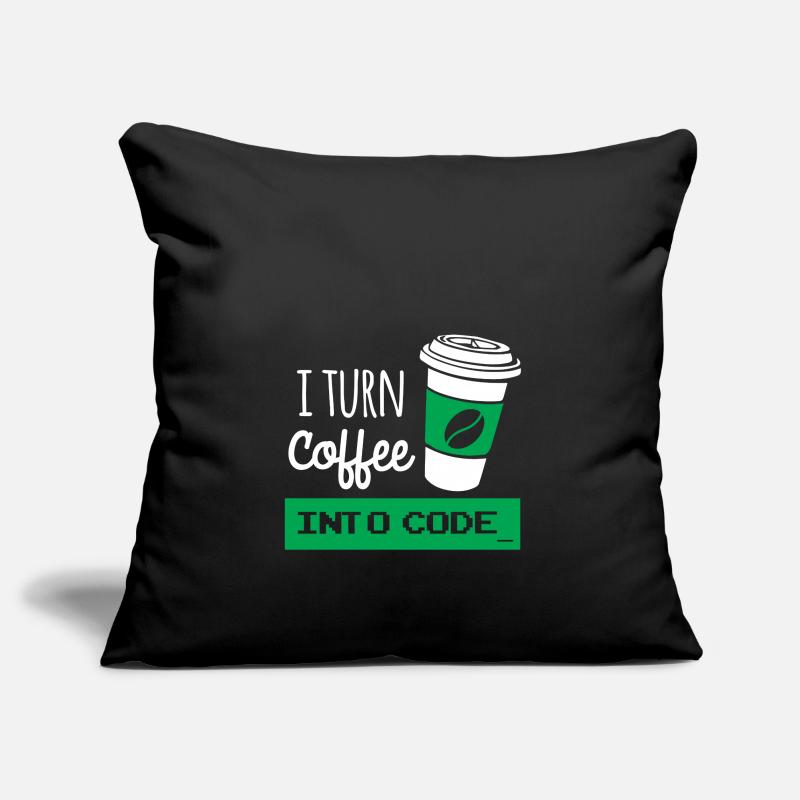 I turn coffee into developer code Sofa pillowcase 17,3'' x 17,3'' (45 x 45 cm)