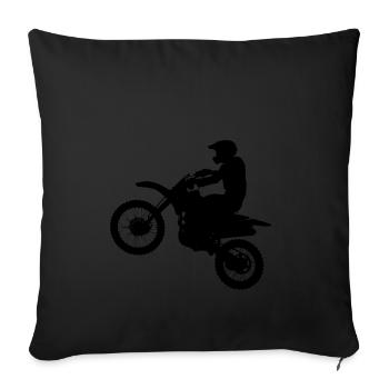 Motorcross - Sofa pillowcase 17,3'' x 17,3'' (45 x 45 cm) - black - Front