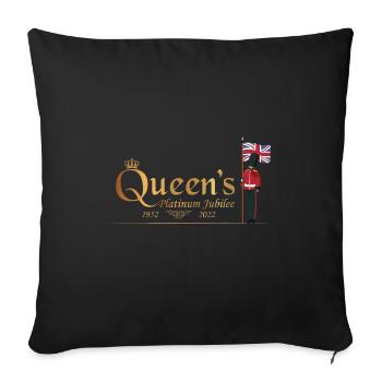 British Queen Monarchy Platinum Jubilee 1952 2022 - Sofa pillowcase 17,3'' x 17,3'' (45 x 45 cm) - black - Front