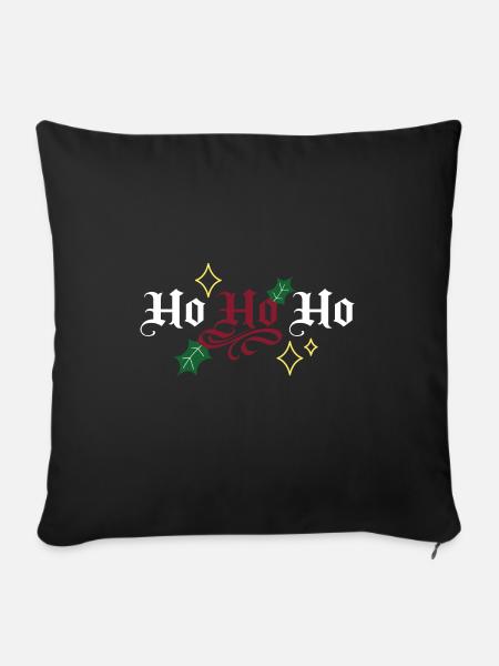 Ho Ho Ho Christmas Shirt Men Woman - Sofa pillowcase 17,3'' x 17,3'' (45 x 45 cm) - black