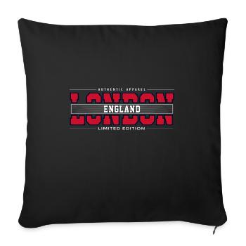 London - Sofa pillowcase 17,3'' x 17,3'' (45 x 45 cm) - black - Front