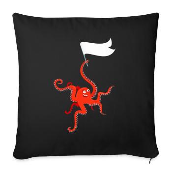 Funny octopus Paul - Sofa pillowcase 17,3'' x 17,3'' (45 x 45 cm) - black - Front