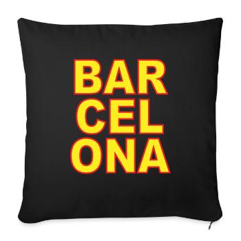 Barcelone - Housse de coussin décorative 45 x 45 cm - noir - Devant