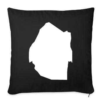Drapeau de la carte du Swaziland - Housse de coussin décorative 45 x 45 cm - noir - Devant