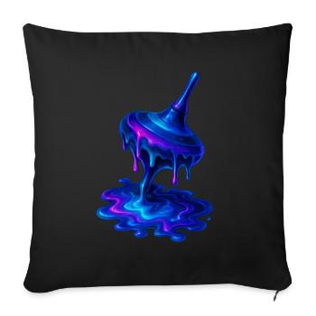 Schmelzender Kreisel Blau Lila - Sofakissenbezug 45 x 45 cm - Schwarz - Vorne