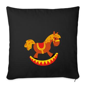 rocking horse - Sofa pillowcase 17,3'' x 17,3'' (45 x 45 cm) - black - Front