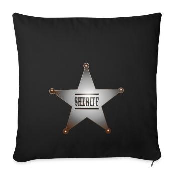cowboy ranger rancher sheriff horse wester - Sofakissenbezug 45 x 45 cm - Schwarz - Vorne